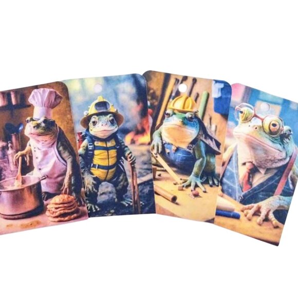 16 Pc Set! Working Class Frogs Large Gift & Journal Tags - Picture 5 of 6